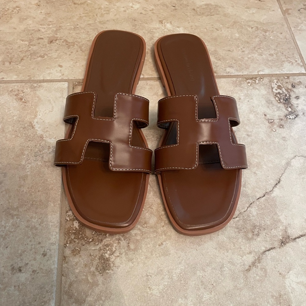 Brown flat sandals